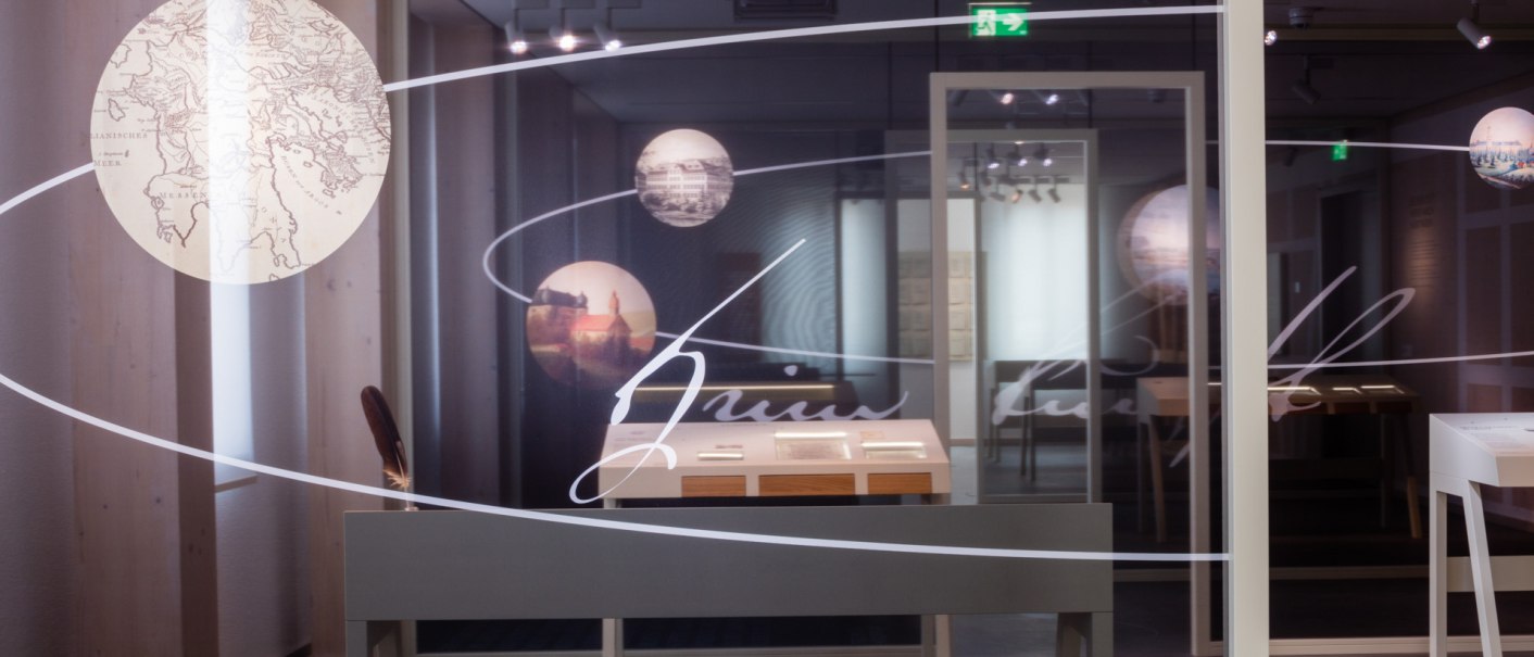 Hölderlinhausausstellung Transparente Trennwand, © dieargelola, Stuttgart