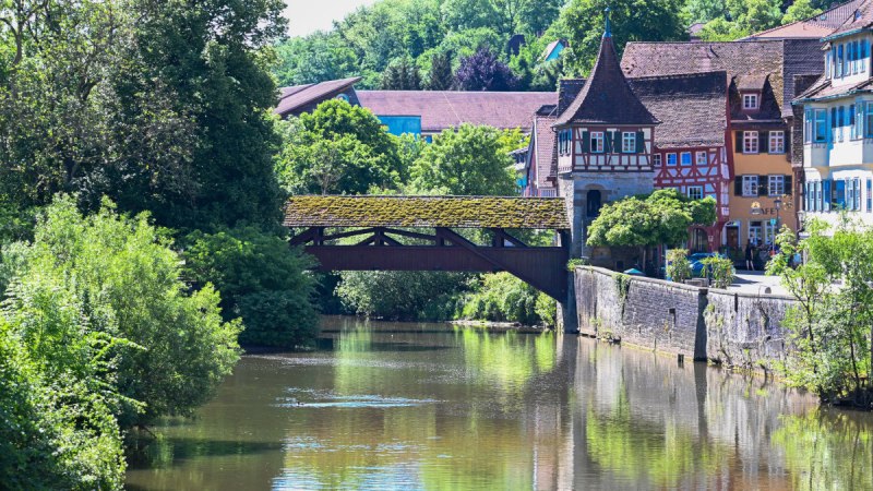Holzbrücke in Schwäbisch Hall, © Hohenlohe Schwäbisch Hall Holzbrücke in Schwäbisch Hall, © Hohenlohe Schwäbisch Hall