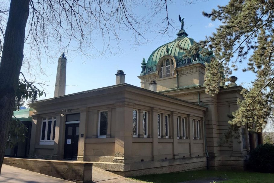 Die Aussegnungshalle auf dem Ebershaldenfriedhof, © Denkmalschutz