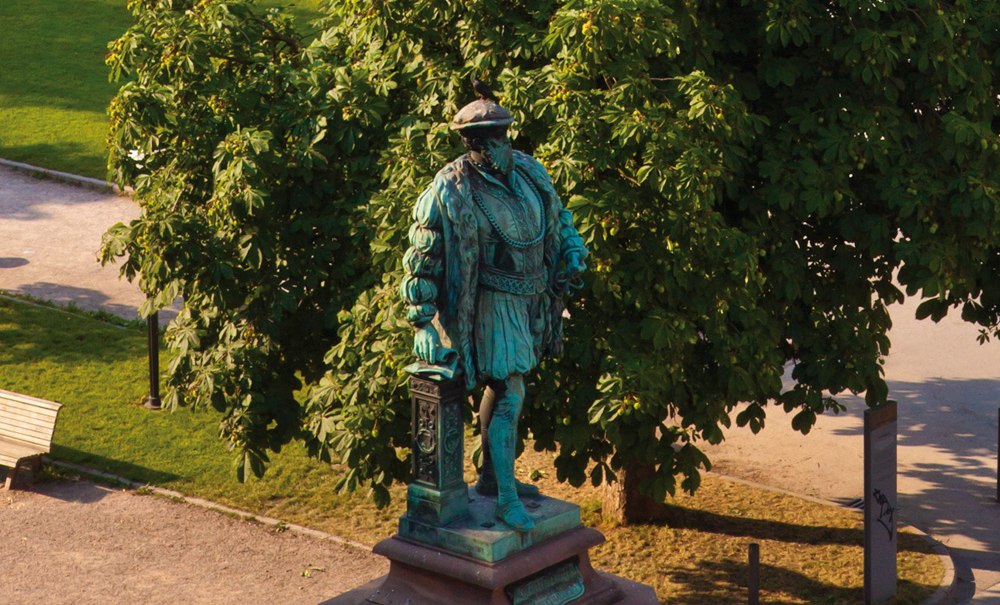 Das Herzog Christoph Denkmal auf dem Schlossplatz Stuttgart, © Werner Dieterich Das Herzog Christoph Denkmal auf dem Schlossplatz Stuttgart, © Werner Dieterich