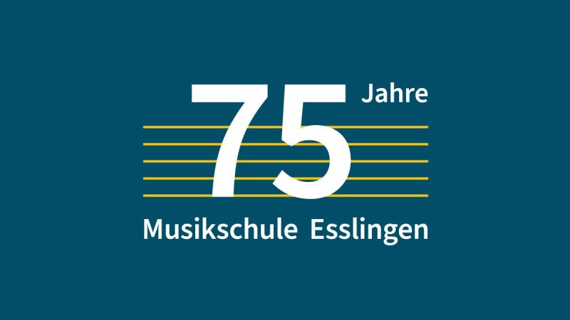 Die Zahl 75 auf Notenlinien, © Städtische Musikschule Esslingen Die Zahl 75 auf Notenlinien, © Städtische Musikschule Esslingen