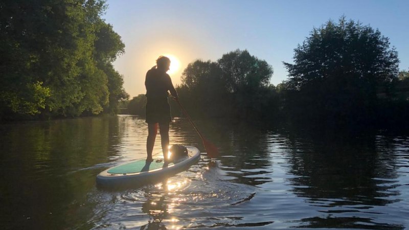 Stand Up Paddling in den Abendstunden, © Die Zugvögel - Kanu-Tours und mehr