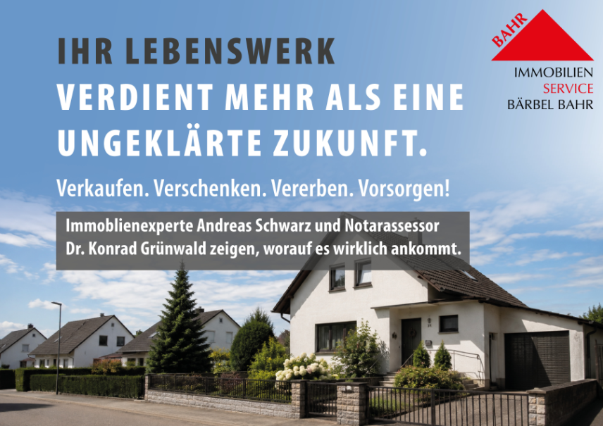 Ihr Lebenswerk verdient mehr als eine ungekl&auml;rte Zukunft. Verkaufen. Verschenken. Vererben. Vorsorgen!, &copy; &copy; Veranstalter