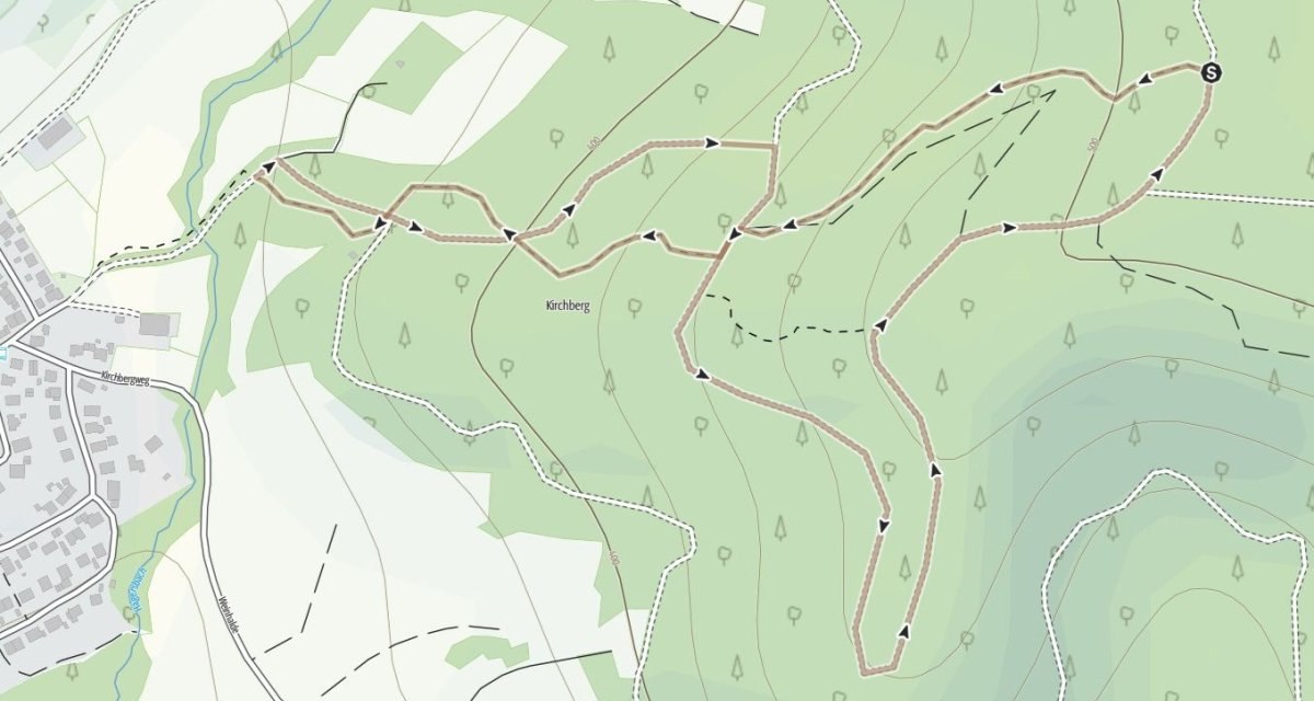 Karte eines Singletrails in Gaildorf, der als Rundweg mit Richtungsanzeige dargestellt ist. Der Weg verläuft durch bewaldetes Gebiet., © OpenStreetmap Karte eines Singletrails in Gaildorf, der als Rundweg mit Richtungsanzeige dargestellt ist. Der Weg verläuft durch bewaldetes Gebiet., © OpenStreetmap