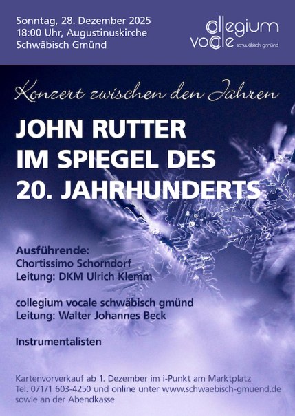 Konzert zwischen den Jahren, © collegium vocale schwäbisch gmünd e.V. Konzert zwischen den Jahren, © collegium vocale schwäbisch gmünd e.V.