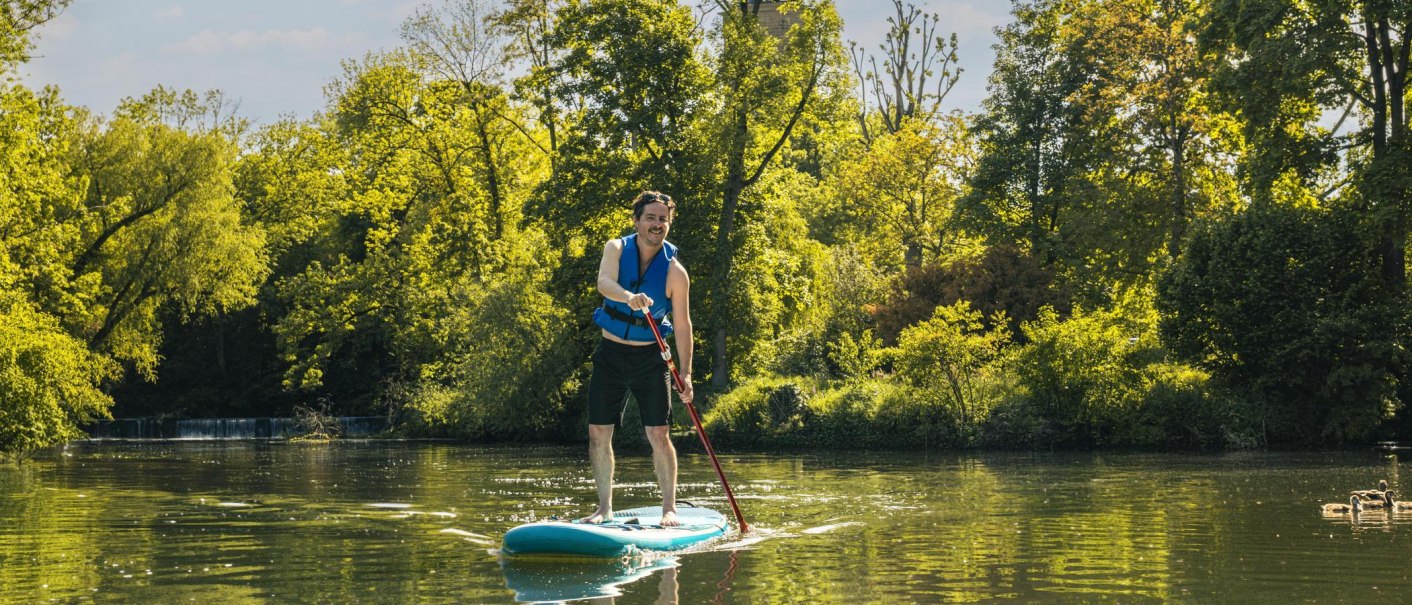 SUP auf der Rems, Waiblingen, © SMG, Sarah Schmid