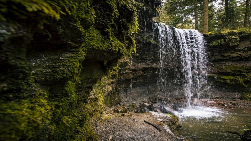 Hoerschbachwasserfall seitliche Aufnahme, © SMG, Sarah Schmid Hoerschbachwasserfall seitliche Aufnahme, © SMG, Sarah Schmid