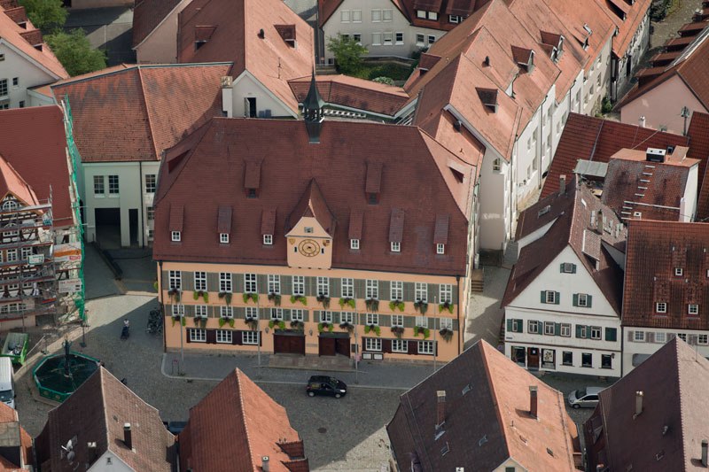 Historisches Rathaus Nürtingen - Luftaufnahme, © SMG
