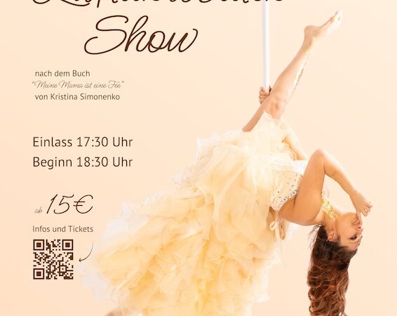 Plakat für eine Luftakrobatik Show am 13.03.2026 in Schwäbisch Gmünd. Eine Frau in einem gelben Kleid hängt kopfüber an einem Regenschirm., © SKY Move & LAV-Luftakrobatik Verein Plakat für eine Luftakrobatik Show am 13.03.2026 in Schwäbisch Gmünd. Eine Frau in einem gelben Kleid hängt kopfüber an einem Regenschirm., © SKY Move & LAV-Luftakrobatik Verein