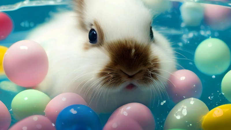 Osterhase im Pool, © Stadtwerke Ludwigsburg-Kornwestheim GmbH Osterhase im Pool, © Stadtwerke Ludwigsburg-Kornwestheim GmbH