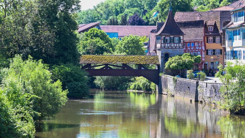 Holzbr&uuml;cke in Schw&auml;bisch Hall, &copy; Hohenlohe Schw&auml;bisch Hall