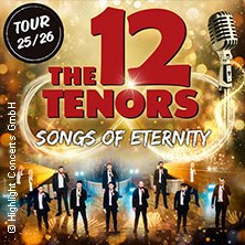 Plakat für 'The 12 Tenors - Songs of Eternity' Tour 25/26 mit Mikrofon, Feuerwerk und den Sängern in Anzügen., © links im Bild Plakat für 'The 12 Tenors - Songs of Eternity' Tour 25/26 mit Mikrofon, Feuerwerk und den Sängern in Anzügen., © links im Bild