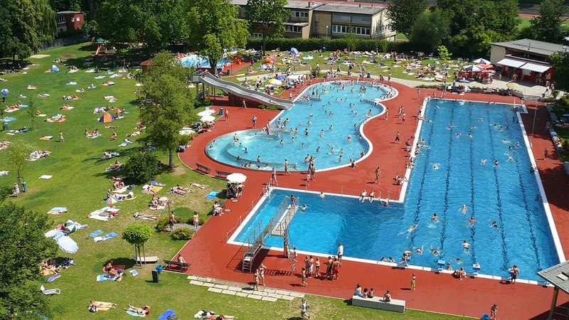 Luftaufnahme des Freibad Waiblingen, © Stadtwerke Waiblingen