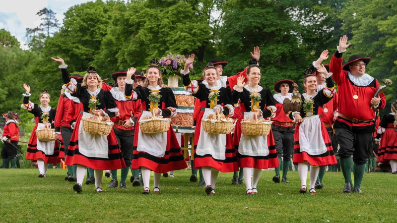 Die Sieder begr&uuml;&szlig;en das Kuchen- und Brunnenfest in Schw&auml;bisch Hall., &copy; Michael Kuehneisen