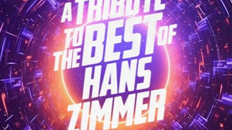 Leuchtendes Poster mit dem Text 'A Tribute to the Best of Hans Zimmer', umgeben von einem dynamischen, spiralförmigen Muster., © Star Entertainment GmbH