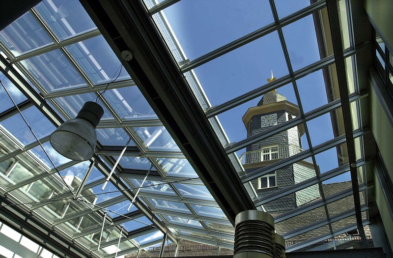 Glasdach im Foyer des Rathaus Göppingen, © n/a Glasdach im Foyer des Rathaus Göppingen, © n/a
