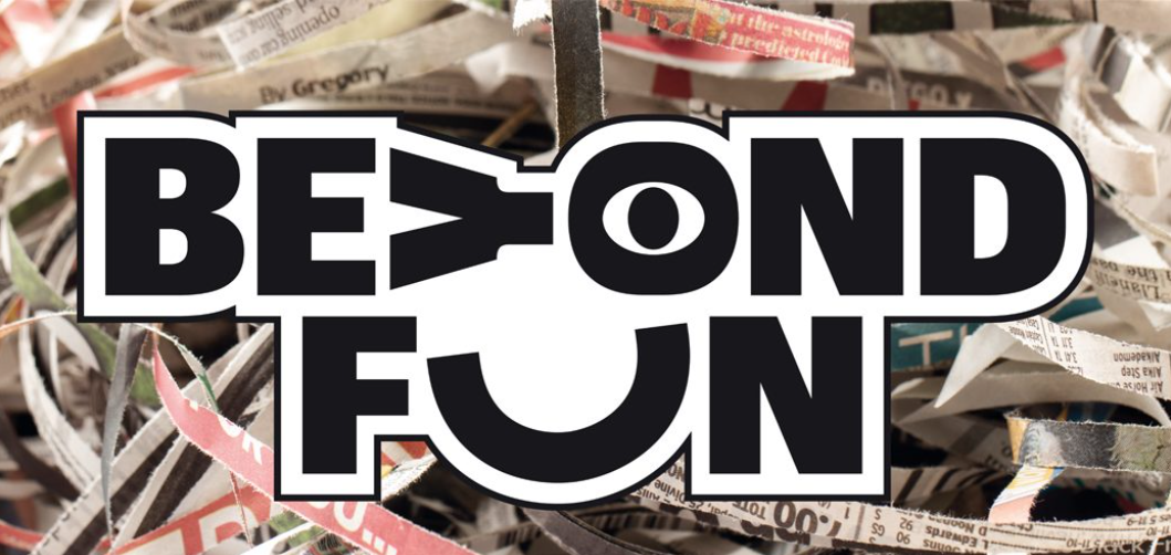 Logo Beyond Fun mit Papierstreifen im Hintergrund, © Verein Künstler der Filder und Kulturregion Stuttgart Logo Beyond Fun mit Papierstreifen im Hintergrund, © Verein Künstler der Filder und Kulturregion Stuttgart
