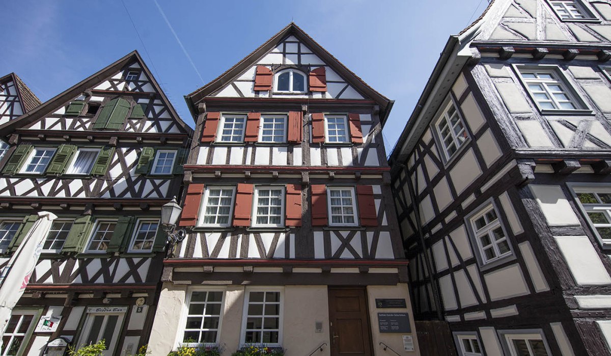 Dieses Fachwerkhaus in Schorndorf ist das Geburtshaus von Gottlieb Daimler, © Mende Dieses Fachwerkhaus in Schorndorf ist das Geburtshaus von Gottlieb Daimler, © Mende