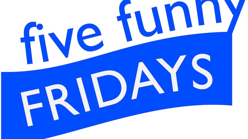 Blaues Logo mit dem Text 'five funny FRIDAYS' auf wei&szlig;em Hintergrund. Der Text ist wellenf&ouml;rmig angeordnet., &copy; Stadtverwaltung Remseck am Neckar