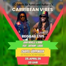 Werbeplakat f&uuml;r ein Reggae-Konzert mit John Noville & Band und Anthony Locks in der Chapel G&ouml;ppingen am 25. April um 20 Uhr., &copy; links im Bild