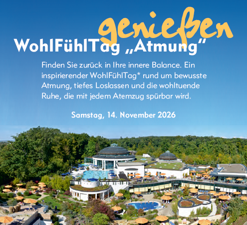 WohlFühlTag "Atmung" in der Mineraltherme Böblingen, © Mineraltherme Böblingen WohlFühlTag "Atmung" in der Mineraltherme Böblingen, © Mineraltherme Böblingen