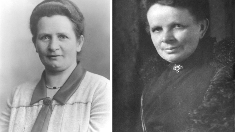 Zwei historische Porträtfotos von Frauen. Links eine Frau in einem hellen Kleid, rechts eine Frau in dunkler Kleidung mit Brosche., © Für die Bildrechte: Amt für Medien und Kommunikation Schwäbisch Gmünd Zwei historische Porträtfotos von Frauen. Links eine Frau in einem hellen Kleid, rechts eine Frau in dunkler Kleidung mit Brosche., © Für die Bildrechte: Amt für Medien und Kommunikation Schwäbisch Gmünd