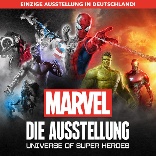 Poster mit Marvel-Superhelden wie Spider-Man, Hulk und Iron Man für die Ausstellung 'Universe of Super Heroes' in Ludwigsburg., © COFO Entertainment GmbH & Co.KG. Poster mit Marvel-Superhelden wie Spider-Man, Hulk und Iron Man für die Ausstellung 'Universe of Super Heroes' in Ludwigsburg., © COFO Entertainment GmbH & Co.KG.
