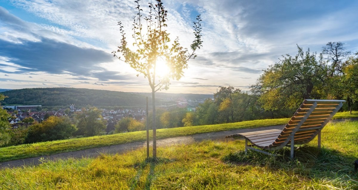 Kleine Pause in den Streuobstwiesen, © Stadt Plochingen Kleine Pause in den Streuobstwiesen, © Stadt Plochingen