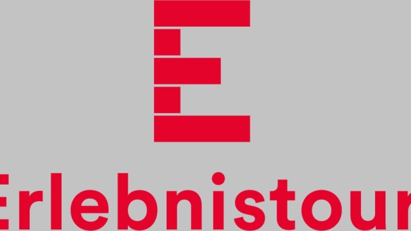 Rotes Logo mit stilisiertem Buchstaben E und dem Wort 'Erlebnistour' auf grauem Hintergrund., © Verband Region Stuttgart