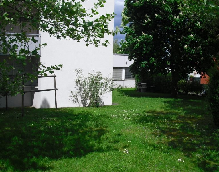 Grüne Wiese mit Bäumen und einem weißen Gebäude im Hintergrund. Der Himmel ist blau mit einigen Wolken., © TOMAS Grüne Wiese mit Bäumen und einem weißen Gebäude im Hintergrund. Der Himmel ist blau mit einigen Wolken., © TOMAS