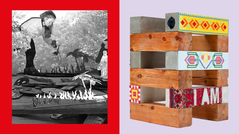 Serena Ferrario, In the end, 2023, Videostill (links) und Ramazan Can: The setter of nomad is a manav, the one who builds a house from wwod a tahtaci, 2022, © Serena Ferrario, In the end, 2023, Videostill (links) und Ramazan Can: The setter of nomad is a manav, the one who builds a house from wwod a tahtaci, 2022 Serena Ferrario, In the end, 2023, Videostill (links) und Ramazan Can: The setter of nomad is a manav, the one who builds a house from wwod a tahtaci, 2022, © Serena Ferrario, In the end, 2023, Videostill (links) und Ramazan Can: The setter of nomad is a manav, the one who builds a house from wwod a tahtaci, 2022