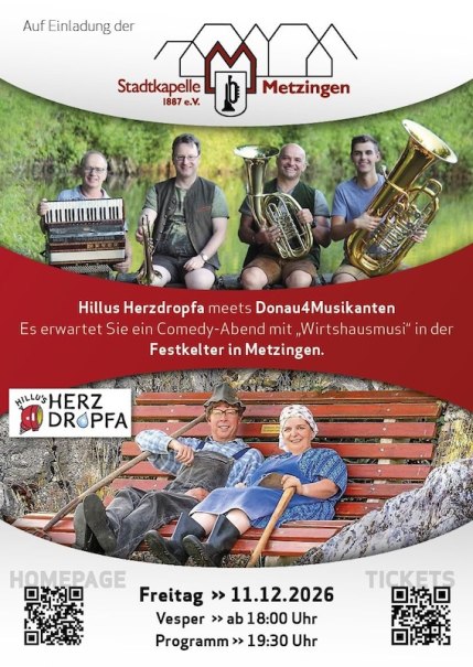 Hillus Herzdropfa meets Donau4Musikanten, &copy; Stadtkapelle Metzingen 1887 e. V.