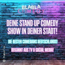 Werbung f&uuml;r Blabla Comedy: Stand-up-Show in deiner Stadt mit bekannten deutschen Comedians. Bekannt aus TV und Social Media., &copy; links im Bild