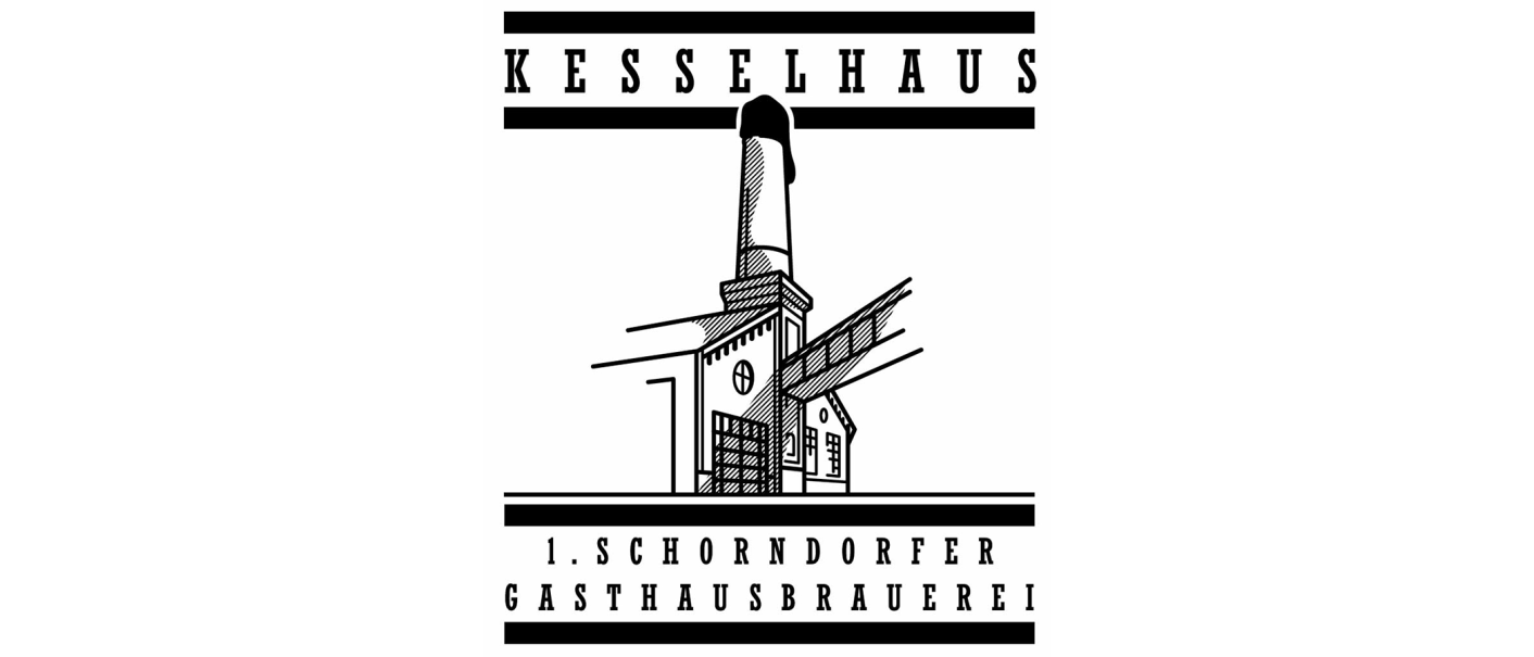 Logo der 1. Schorndorfer Gasthausbrauerei mit stilisiertem Gebäude und Schornstein., © Kesselhaus, Schorndorf Logo der 1. Schorndorfer Gasthausbrauerei mit stilisiertem Gebäude und Schornstein., © Kesselhaus, Schorndorf