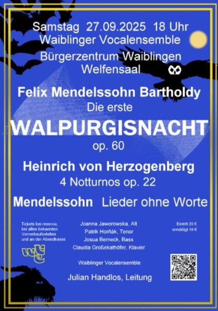 Konzert mit weltlichen Werken romantischer Chormusik, © Waiblinger Vocalensemble e.V.