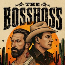 Zwei Männer im Westernstil, einer mit Cowboyhut, vor einem orangefarbenen Hintergrund mit Kakteen. Schriftzug 'The BossHoss' oben., © links im Bild Zwei Männer im Westernstil, einer mit Cowboyhut, vor einem orangefarbenen Hintergrund mit Kakteen. Schriftzug 'The BossHoss' oben., © links im Bild