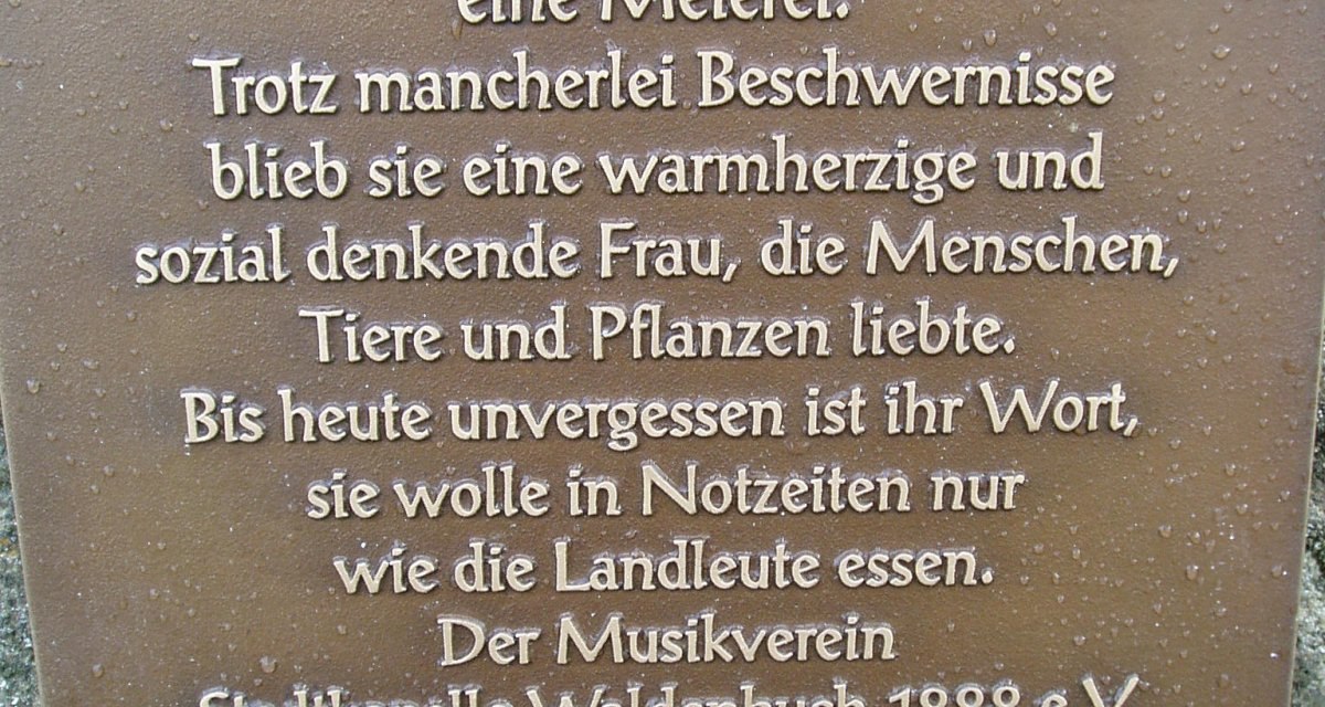 Gedenktafel für Barbara Gonzaga von Mantua am Hasenhof. Sie erinnert an ihre Meierei und das Gräfin-von-Mantua-Fest. Mai 2009., © Natur.Nah. Schönbuch & Heckengäu Gedenktafel für Barbara Gonzaga von Mantua am Hasenhof. Sie erinnert an ihre Meierei und das Gräfin-von-Mantua-Fest. Mai 2009., © Natur.Nah. Schönbuch & Heckengäu