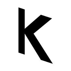 Ein großer, schwarzer Buchstabe 'K' auf weißem Hintergrund, symbolisch für das Kulturbüro-K., © Für die Bildrechte: Amt für Medien und Kommunikation Schwäbisch Gmünd