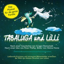 Cover des Musicals 'Tabaluga und Lilli' zeigt einen Drachen und ein M&auml;dchen auf Wolken. Es ist ein Familienmusical nach einer Idee von Peter Maffay., &copy; links im Bild