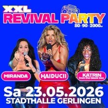 Werbung für die XXL Revival Party mit Sängerinnen und Datum: 23.05.2026 in der Stadthalle Gerlingen., © links im Bild Werbung für die XXL Revival Party mit Sängerinnen und Datum: 23.05.2026 in der Stadthalle Gerlingen., © links im Bild