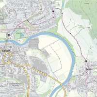 BikeTouren - Umleitung während Sperrung der Kocherbrücke B19 bei Münster, © OpenStreetMap