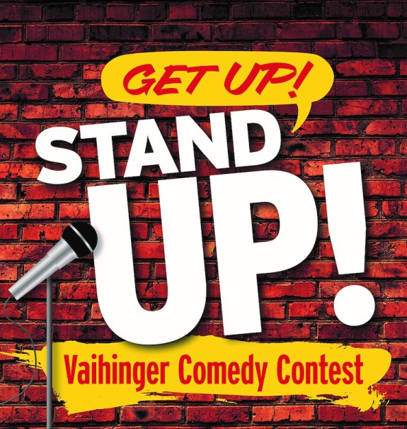Plakat für den Vaihinger Comedy Contest 'Get Up – Stand Up!' mit Mikrofon vor einer Backsteinwand., © Stadtverwaltung Vaihingen an der Enz Plakat für den Vaihinger Comedy Contest 'Get Up – Stand Up!' mit Mikrofon vor einer Backsteinwand., © Stadtverwaltung Vaihingen an der Enz