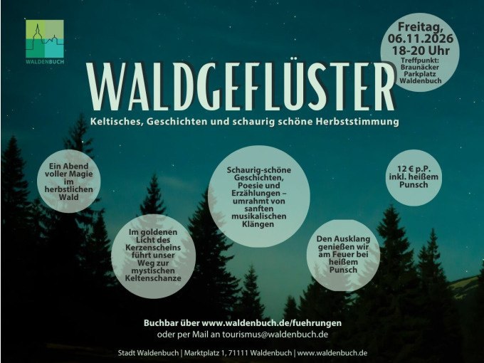 Waldgefl&uuml;ster: Keltisches, Geschichten und schaurig sch&ouml;ne Herbststimmung, &copy; Stadt Waldenbuch
