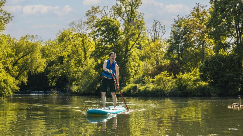 SUP auf der Rems, Waiblingen, © SMG, Sarah Schmid