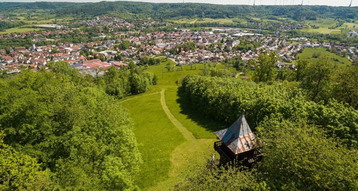 Gaildorf - Luftbild Kernerturm - mit Blick auf Gaildorf, &copy; Stadt Gaildorf
