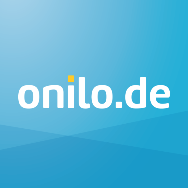 Logo von onilo.de auf blauem Hintergrund mit weißem Text und einem gelben Punkt über dem 'i'., © Stadtbibliothek Sindelfingen Logo von onilo.de auf blauem Hintergrund mit weißem Text und einem gelben Punkt über dem 'i'., © Stadtbibliothek Sindelfingen