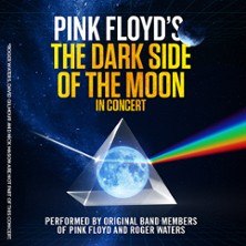 Poster mit Prisma und Regenbogen, Mond und Erde im Hintergrund. Text: Pink Floyd's The Dark Side of the Moon in Concert., © links im Bild Poster mit Prisma und Regenbogen, Mond und Erde im Hintergrund. Text: Pink Floyd's The Dark Side of the Moon in Concert., © links im Bild
