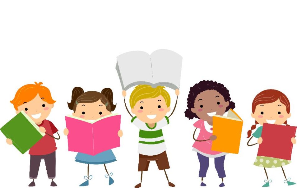 F&uuml;nf fr&ouml;hliche Kinder halten bunte B&uuml;cher in den H&auml;nden. Sie stehen nebeneinander und l&auml;cheln. Die B&uuml;cher sind in verschiedenen Farben., &copy; co.AdobeStock_BnP_DesignStudio