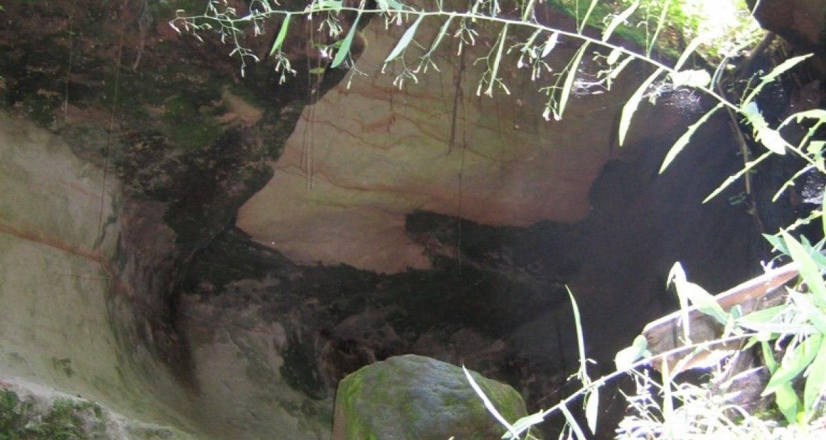 Eingang zur Schillergrotte, umgeben von Felsen und Pflanzen. Sonnenlicht fällt durch die Bäume und beleuchtet die Szene., © Stadt Lorch Eingang zur Schillergrotte, umgeben von Felsen und Pflanzen. Sonnenlicht fällt durch die Bäume und beleuchtet die Szene., © Stadt Lorch