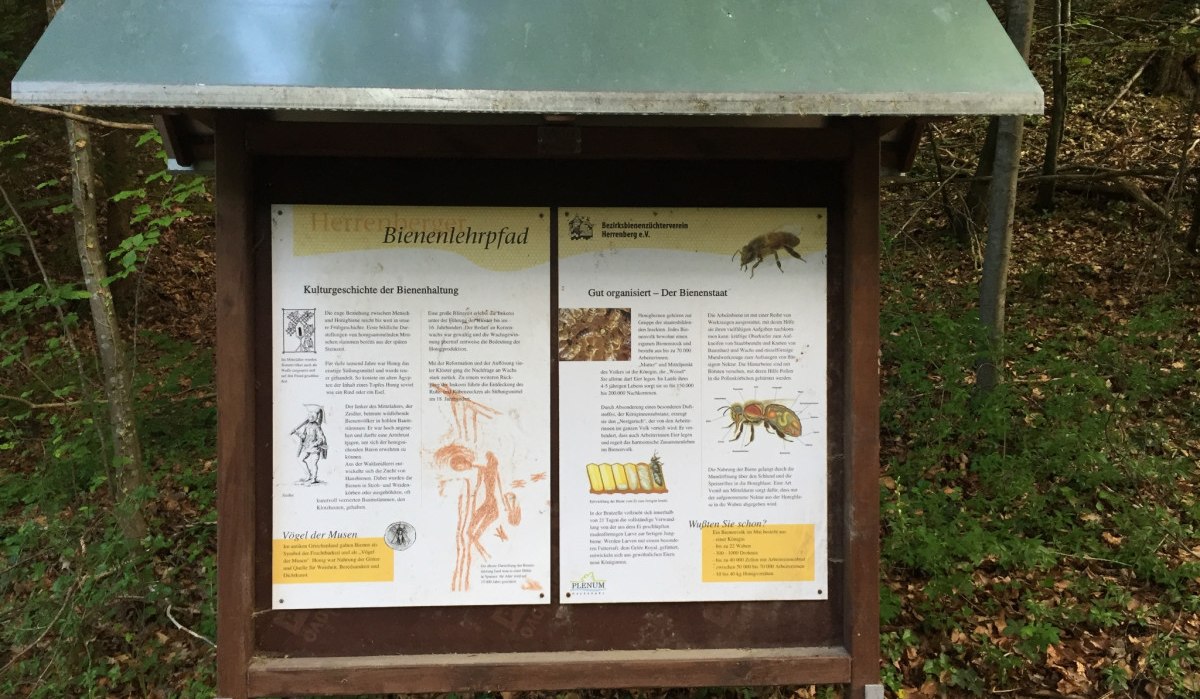 Schild am Bienenlehrpfad, &copy; www.pro-cycl.de